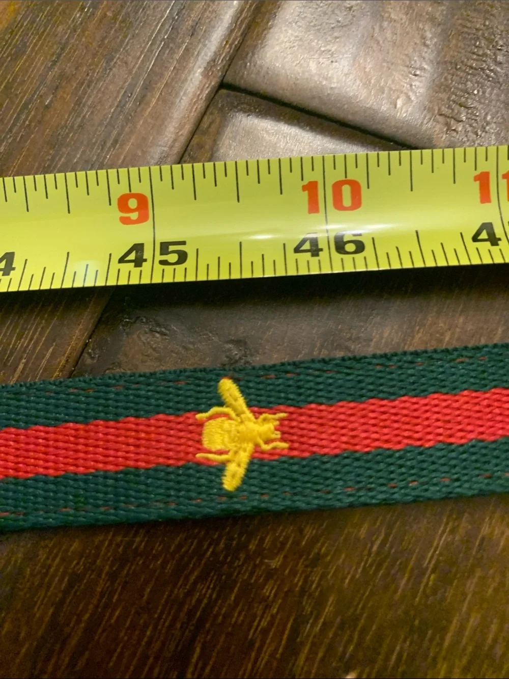 BEE on Green and Red Stripe Strap Dog Leash - Looking luxury sharp!